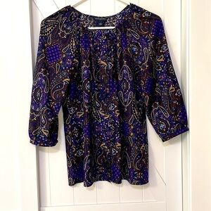 Banana Republic Factory Vintage Purple Paisley Button-Up Blouse - Size Small